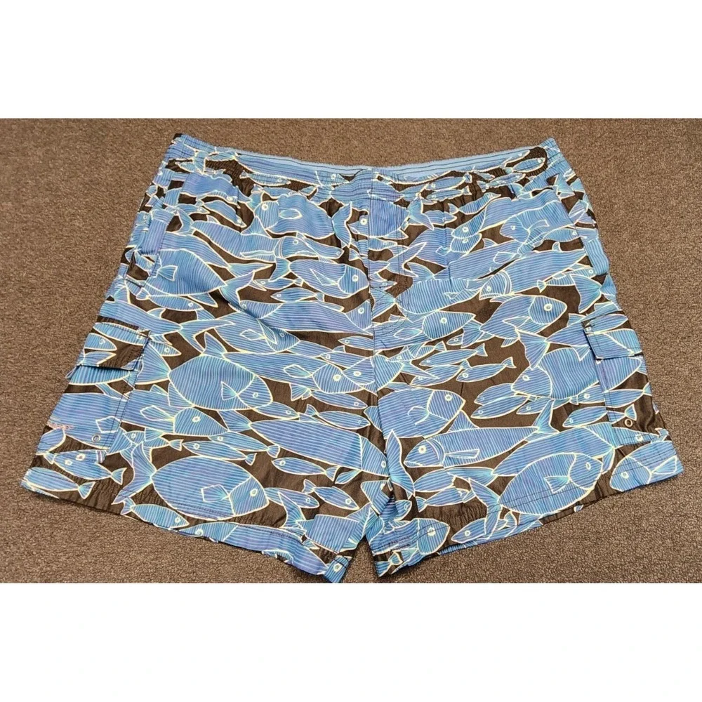 Tori Richard Swim‎ Trunks Size 38 Fish Pattern Shorts Bathing Suit Mens